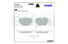 Sada brzdových destiček, kotoučová brzda DELPHI LP3689