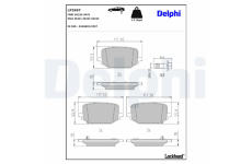 Sada brzdových destiček, kotoučová brzda DELPHI LP3697