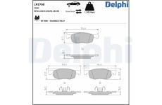 Sada brzdových destiček, kotoučová brzda DELPHI LP3700