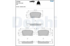 Sada brzdových destiček, parkovací brzda DELPHI LP3706