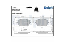 Sada brzdových destiček, kotoučová brzda DELPHI LP3711