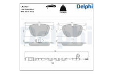 Sada brzdových destiček, kotoučová brzda DELPHI LP3717