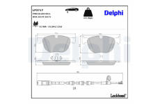 Sada brzdových destiček, kotoučová brzda DELPHI LP3717