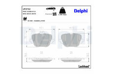 Sada brzdových destiček, kotoučová brzda DELPHI LP3722