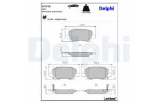 Sada brzdových destiček, kotoučová brzda DELPHI LP3726