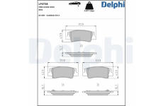 Sada brzdových destiček, kotoučová brzda DELPHI LP3738