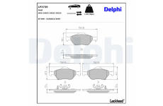 Sada brzdových destiček, kotoučová brzda DELPHI LP3739