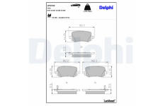 Sada brzdových destiček, kotoučová brzda DELPHI LP3740