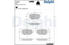 Sada brzdových destiček, kotoučová brzda DELPHI LP3801