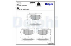 Sada brzdových destiček, kotoučová brzda Delphi LP3801