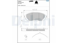 Sada brzdových destiček, parkovací brzda DELPHI LP3815