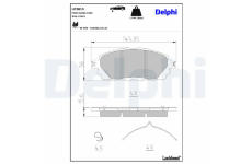 Sada brzdových destiček, parkovací brzda DELPHI LP3815