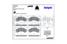 Sada brzdových destiček, parkovací brzda DELPHI LP3822