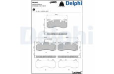 Sada brzdových destiček, kotoučová brzda DELPHI LP3836