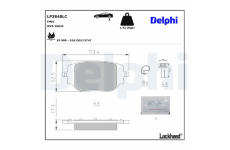 Sada brzdových destiček, kotoučová brzda DELPHI LP3848LC