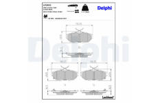 Sada brzdových destiček, kotoučová brzda DELPHI LP3852