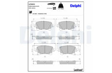Sada brzdových destiček, kotoučová brzda DELPHI LP3853
