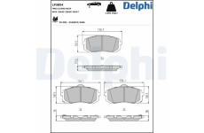 Sada brzdových destiček, kotoučová brzda DELPHI LP3854