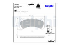 Sada brzdových destiček, kotoučová brzda DELPHI LP3861