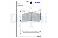 Sada brzdových destiček, kotoučová brzda DELPHI LP3867