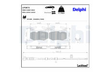 Sada brzdových destiček, kotoučová brzda DELPHI LP3872
