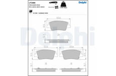 Sada brzdových destiček, kotoučová brzda DELPHI LP3880