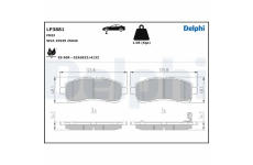 Sada brzdových destiček, parkovací brzda DELPHI LP3881