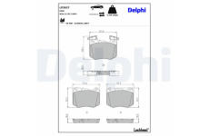 Sada brzdových destiček, kotoučová brzda DELPHI LP3927
