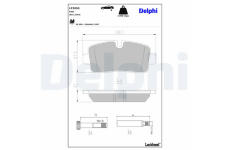 Sada brzdových destiček, kotoučová brzda DELPHI LP3950