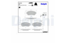 Sada brzdových destiček, kotoučová brzda DELPHI LP3978