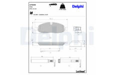 Sada brzdových destiček, kotoučová brzda DELPHI LP3986