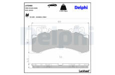 Sada brzdových destiček, kotoučová brzda DELPHI LP3998