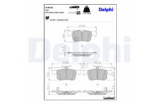 Sada brzdových destiček, kotoučová brzda DELPHI LP4016
