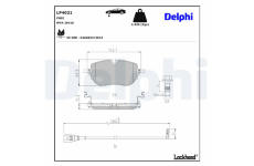 Sada brzdových destiček, kotoučová brzda DELPHI LP4021