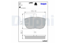 Sada brzdových destiček, kotoučová brzda DELPHI LP41
