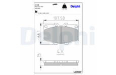 Sada brzdových destiček, kotoučová brzda DELPHI LP448