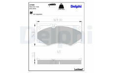 Sada brzdových destiček, parkovací brzda DELPHI LP468