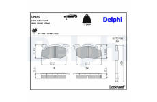 Sada brzdových destiček, parkovací brzda DELPHI LP490