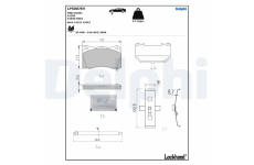 Sada brzdových destiček, kotoučová brzda DELPHI LP5007EV