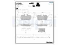 Sada brzdových destiček, kotoučová brzda DELPHI LP5008EV