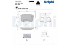 Sada brzdových destiček, kotoučová brzda DELPHI LP5012EV