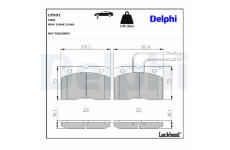 Sada brzdových destiček, kotoučová brzda DELPHI LP501