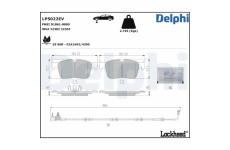 Sada brzdových destiček, kotoučová brzda DELPHI LP5022EV