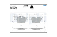 Sada brzdových destiček, kotoučová brzda DELPHI LP5025EV