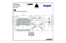 Sada brzdových destiček, parkovací brzda DELPHI LP5035EV