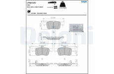 Sada brzdových destiček, kotoučová brzda DELPHI LP5041EV