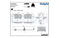 Sada brzdových destiček, kotoučová brzda DELPHI LP5042EV