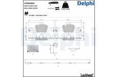 Sada brzdových destiček, kotoučová brzda DELPHI LP5050EV