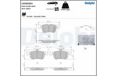 Sada brzdových destiček, kotoučová brzda DELPHI LP5059EV