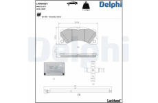 Sada brzdových destiček, kotoučová brzda DELPHI LP5060EV